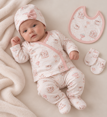 Baby Erstlingsset Karussellmuster 5-teilig