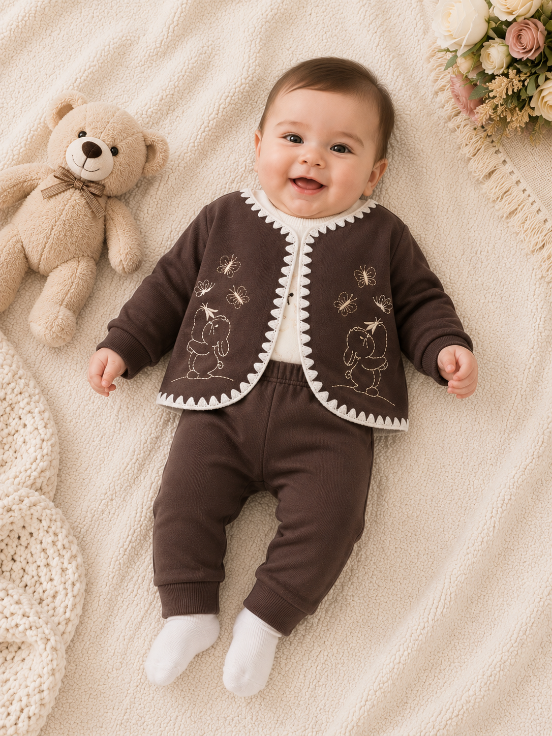Baby-Set 3-teilig Stickmotiv
