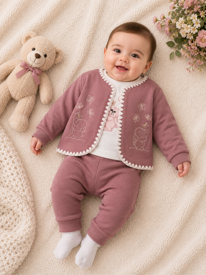 Baby-Set 3-teilig Stickmotiv