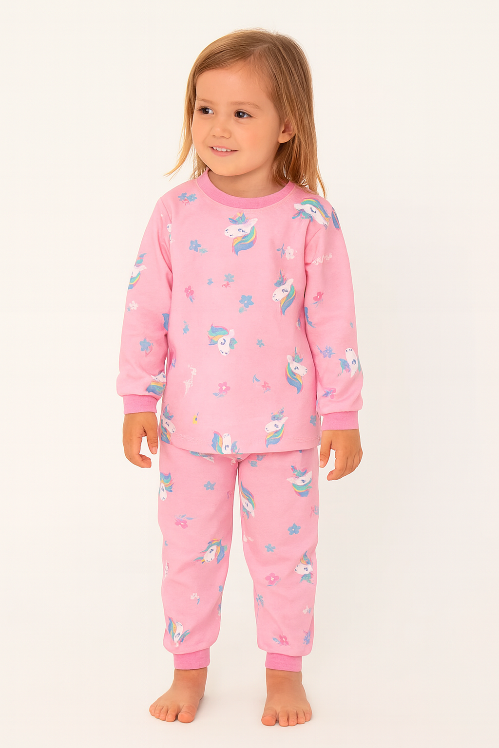 Kinder Schlafanzug 2-teilig – Rosa Einhorn-Set für Mädchen (1–4 Jahre)