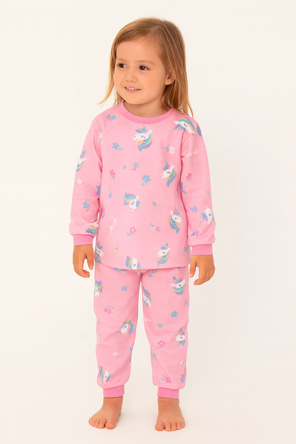 Kinder Schlafanzug 2-teilig – Rosa Einhorn-Set für Mädchen (1–4 Jahre)