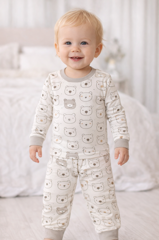 Baby Set Bärchen – 2-teilig | 100% Baumwolle | Creme | Unisex