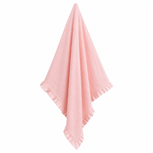 Musselin Babydecke mit Rüschen 2-lagig 80x80 cm