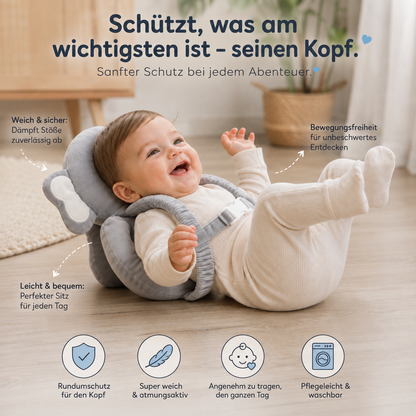Kopfschutzkissen Elefant Grau