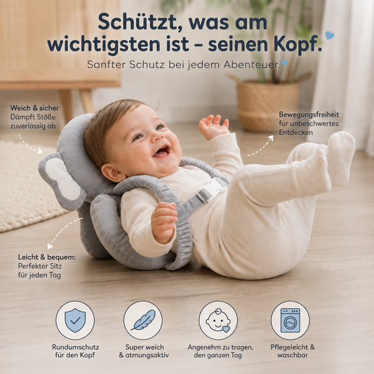Kopfschutzkissen Elefant Grau
