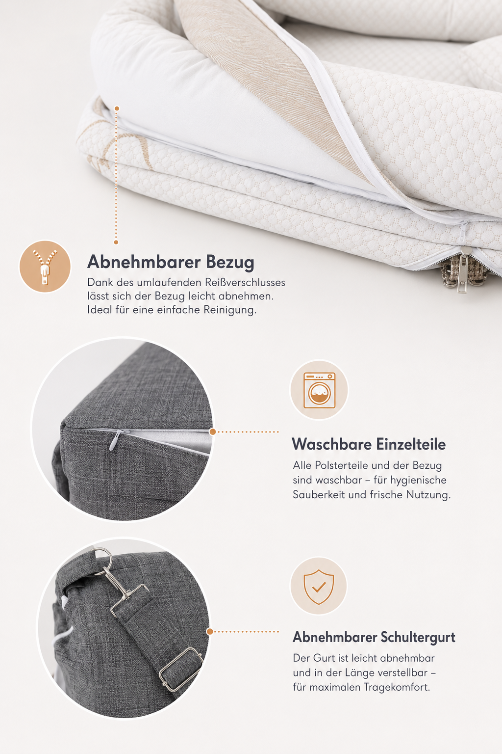 Babynest Reisetasche Anthrazit