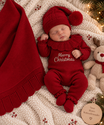 Merry Christmas – Erstlingsset für Mädchen von Nipperland Rot