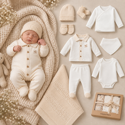 10-teiliges Erstlingsset für Jungen | Komplettes Baby-Set mit Decke & Kleidung