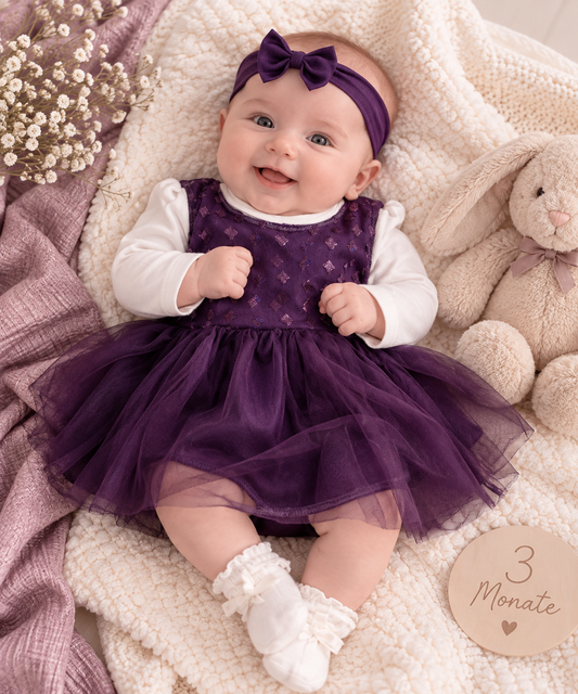 Babymädchen Kleid Set – elegant & festlich (4-teilig) 👶🎀