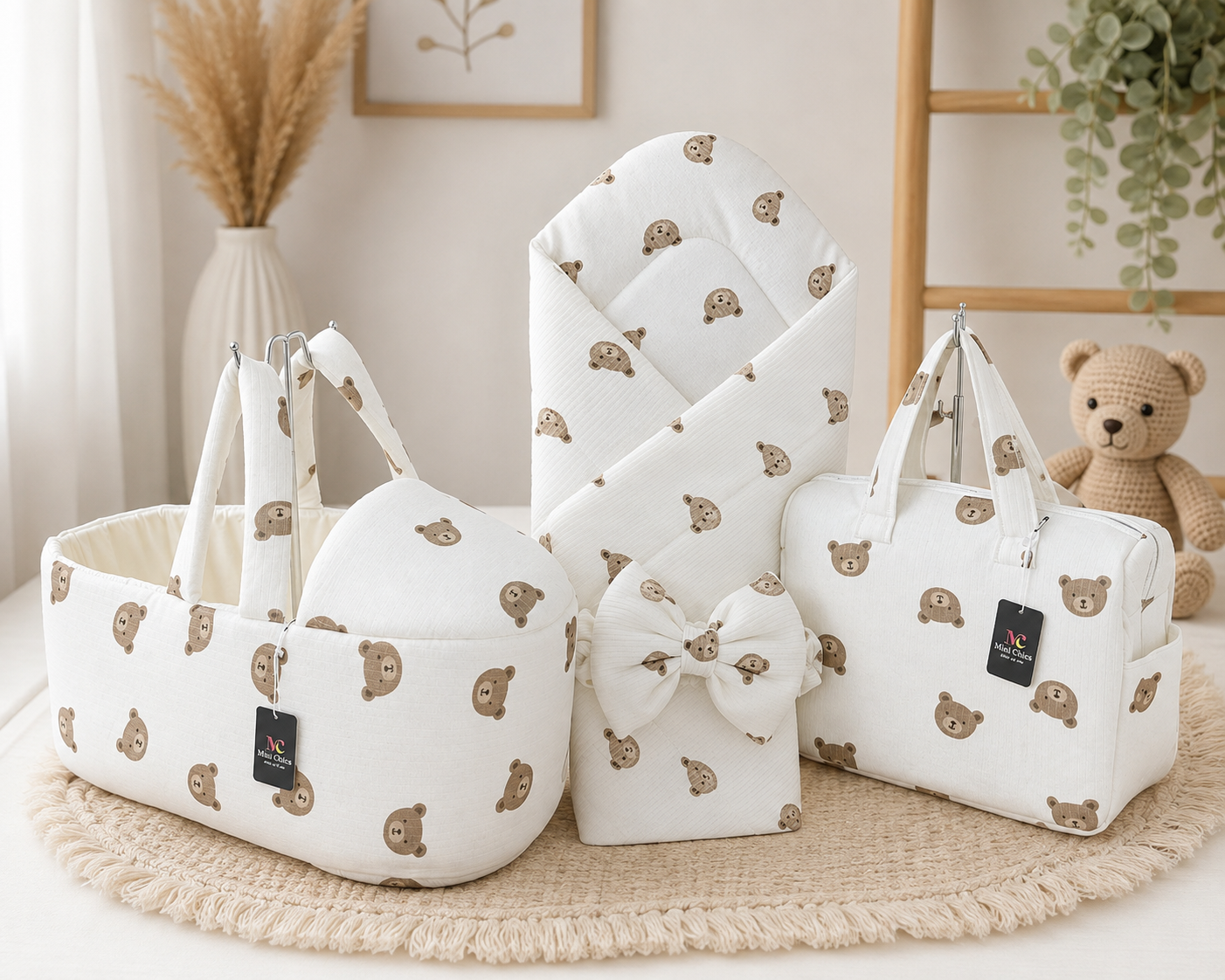 Babytragetasche Set Bärenmuster