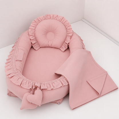 Babynest Rüschen Rosa