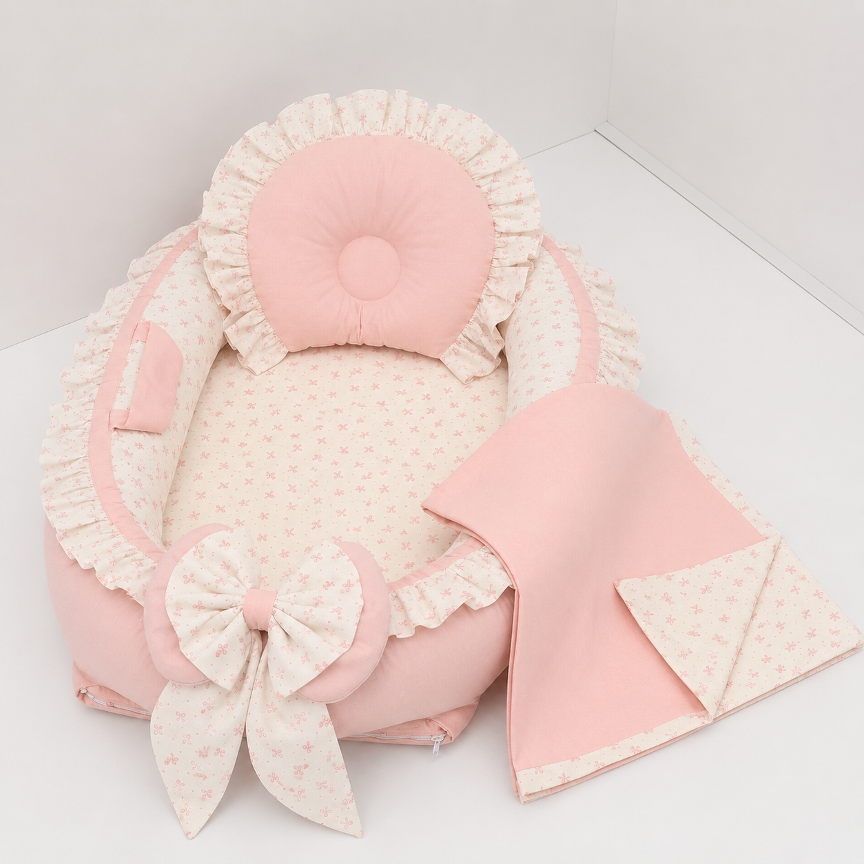 Babynest Schleife Rosa