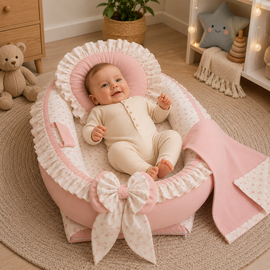 Babynest Schleife Rosa