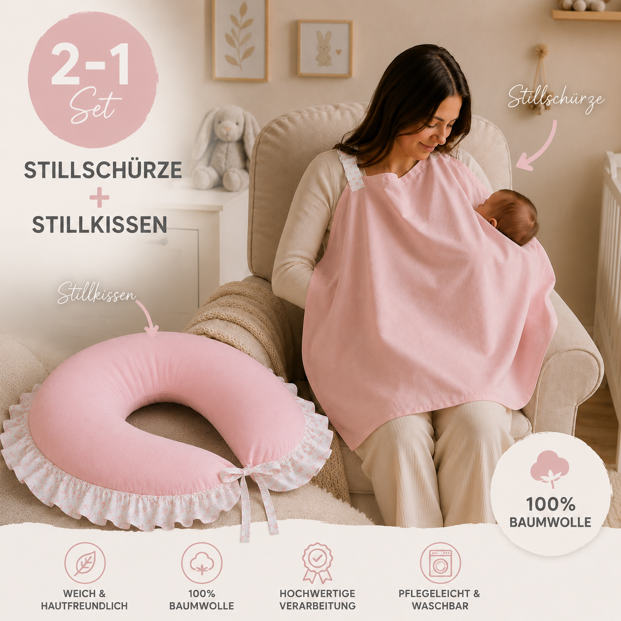 Stillset Schleife Rosa