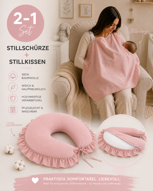 Stillset Rüschen Rosa