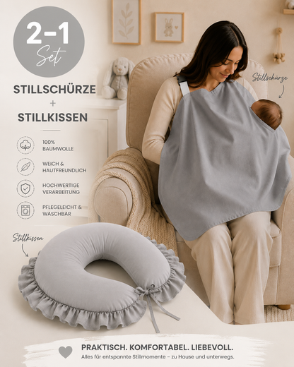 Stillset Rüschen Grau