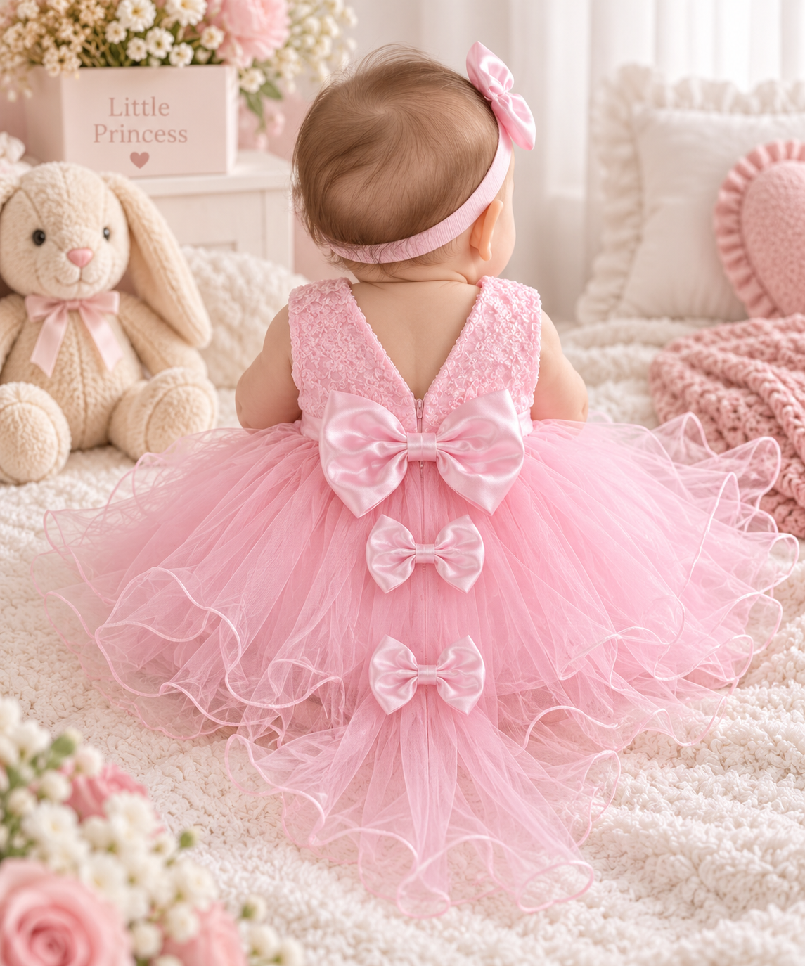 Baby Mädchen Kleid Set – 4-teilig & elegant 🎀👗
