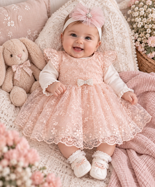 Baby Mädchen Kleid Set – 4-teilig & festlich 👗🎀
