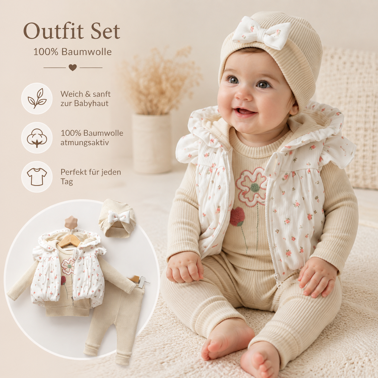 Baby Mädchen Outfit Blumen