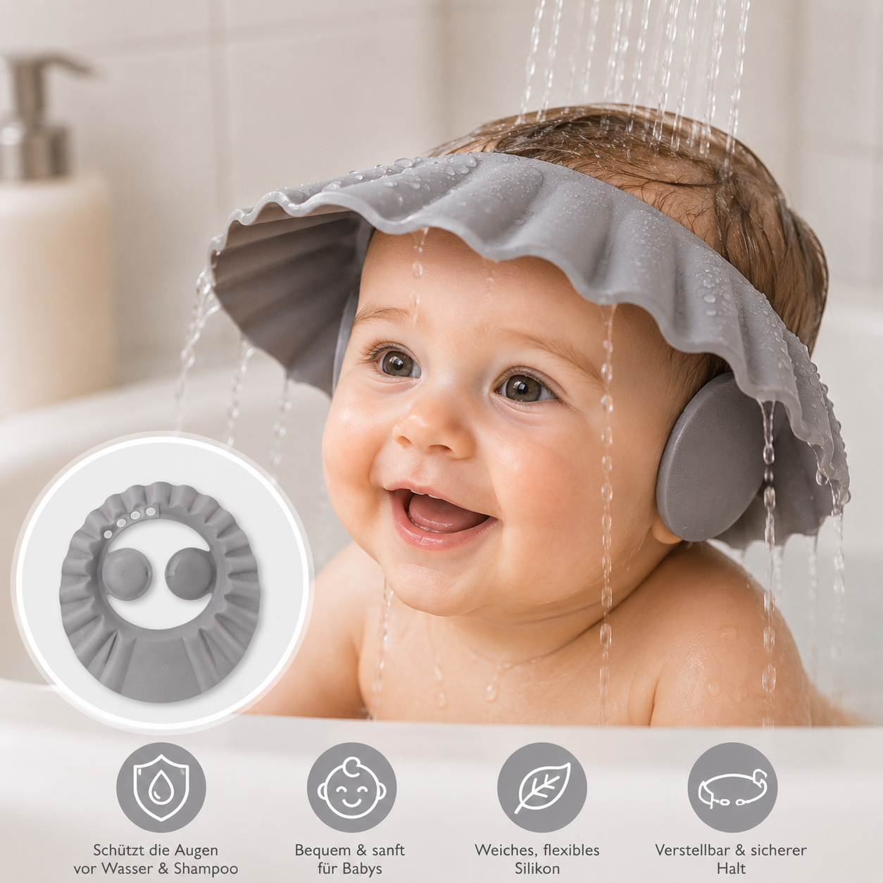 Baby Duschmütze Spritzschutz