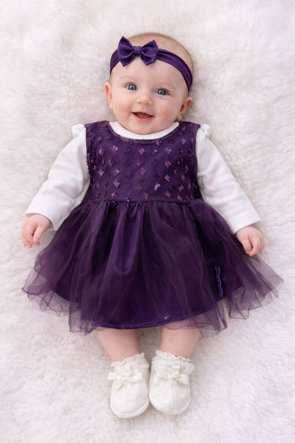 Babymädchen Kleid Set – elegant & festlich (4-teilig) 👶🎀