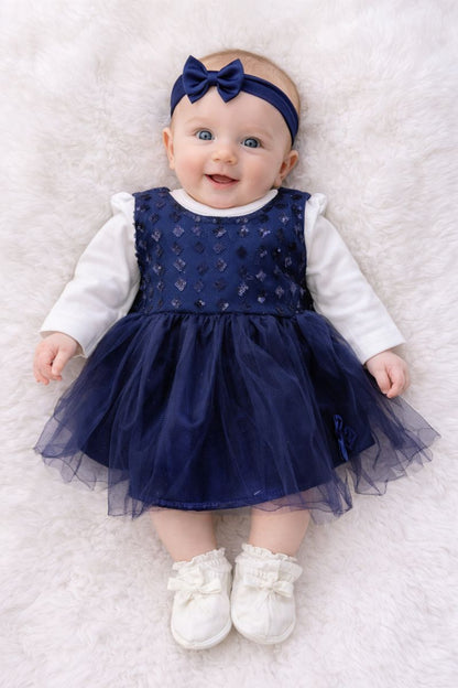 Babymädchen Kleid Set – elegant & festlich (4-teilig) 👶🎀