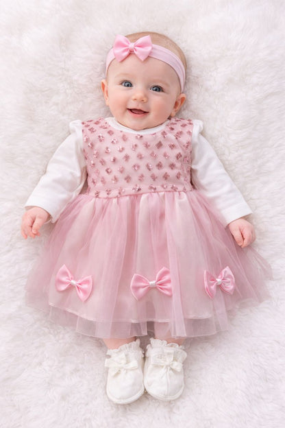 Babymädchen Kleid Set – elegant & festlich (4-teilig) 👶🎀