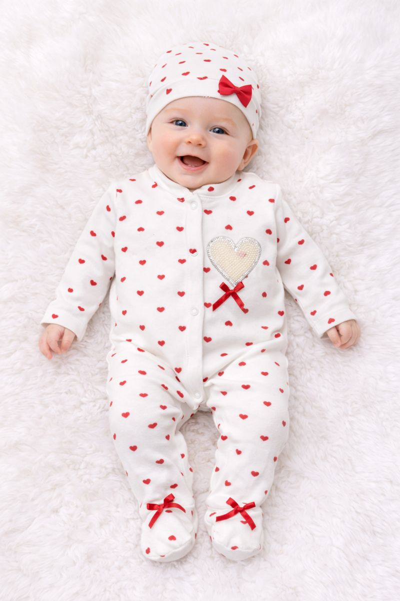 Mädchen Strampler-Set mit Mütze – süß & liebevoll ❤️👶