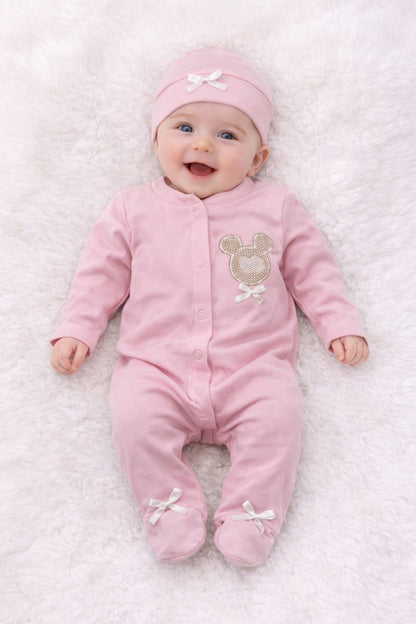 Mädchen Baby-Strampler mit Mütze – süß & bequem 🎀👶
