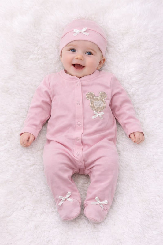 Mädchen Baby-Strampler mit Mütze – süß & bequem 🎀👶