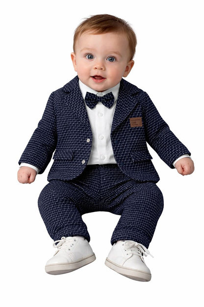 Babyjungen Anzug – elegantes 4-teiliges Outfit mit Fliege 👶🤵✨