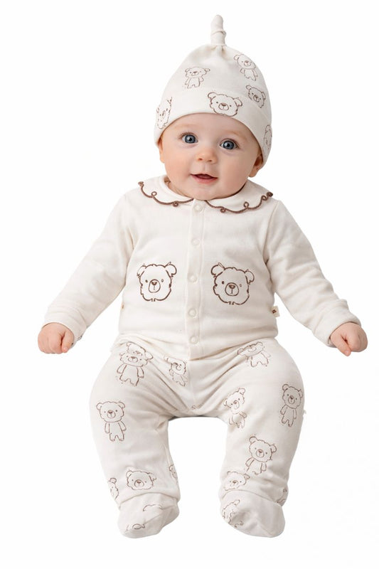 Baby Mädchen 3-teiliges Outfit – süß & kuschelig 🧸🤍