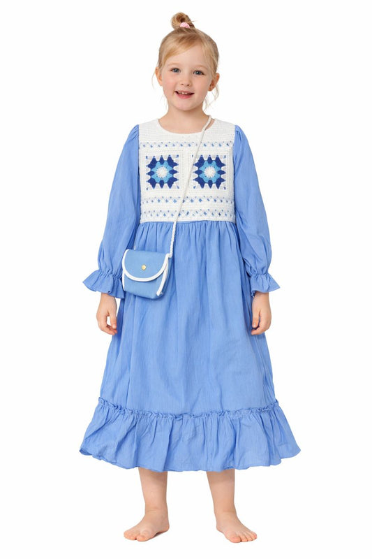 Mädchen Kleid mit passender Tasche – stilvoll & verspielt 👗👜✨