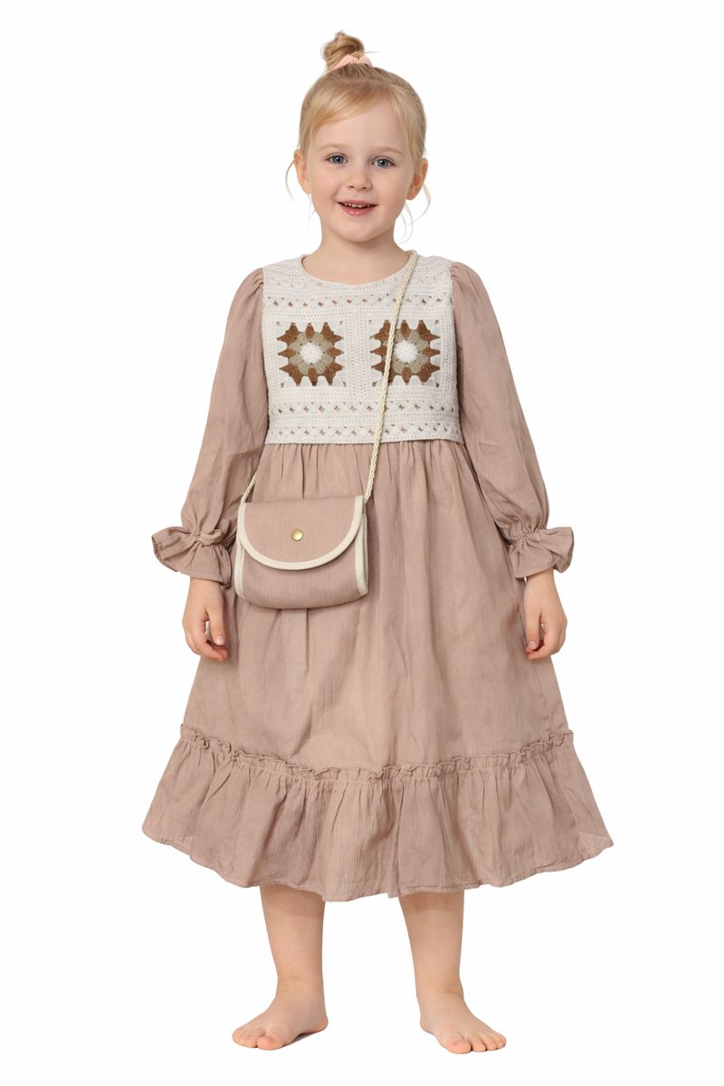 Mädchen Kleid mit passender Tasche – stilvoll & verspielt 👗👜✨