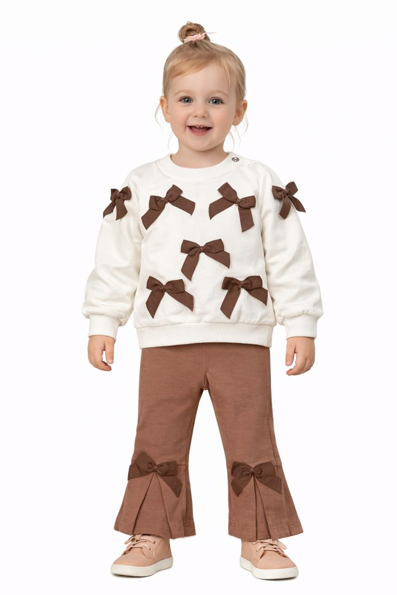 Babymädchen Set – Sweatshirt mit Schleifen & Hose 👶🎀