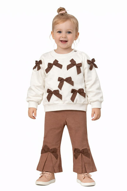 Babymädchen Set – Sweatshirt mit Schleifen & Hose 👶🎀