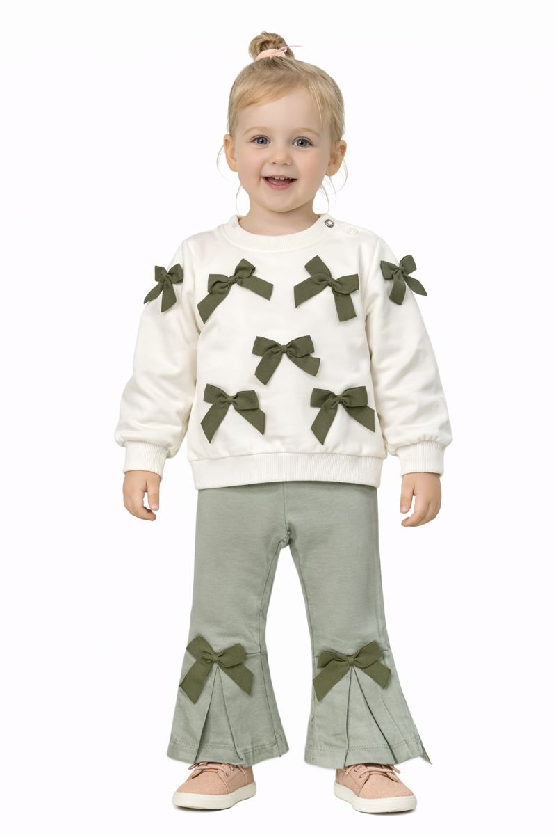 Babymädchen Set – Sweatshirt mit Schleifen & Hose 👶🎀