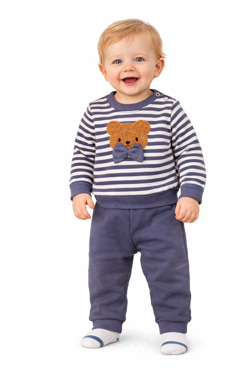 Zweiteiliges Outfit für Babyjungen mit Bärenmotiv – weich & bequem 🐻💙