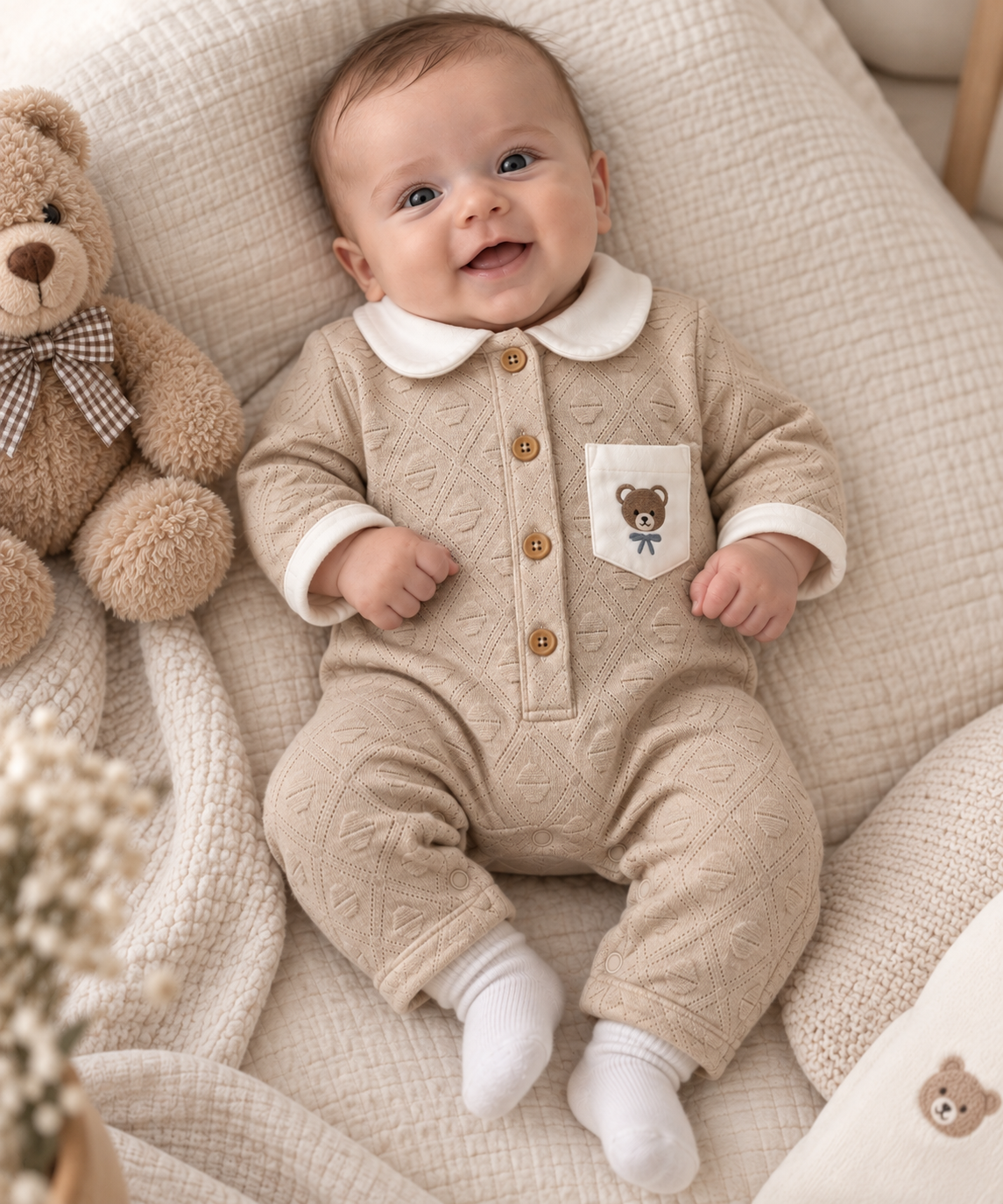 Baby Jungen Strampler Bär