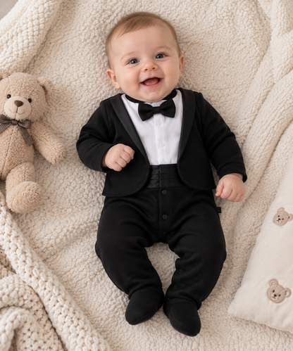 Eleganter Babyjungen-Overall im Anzug-Look | 2 Farben erhältlich