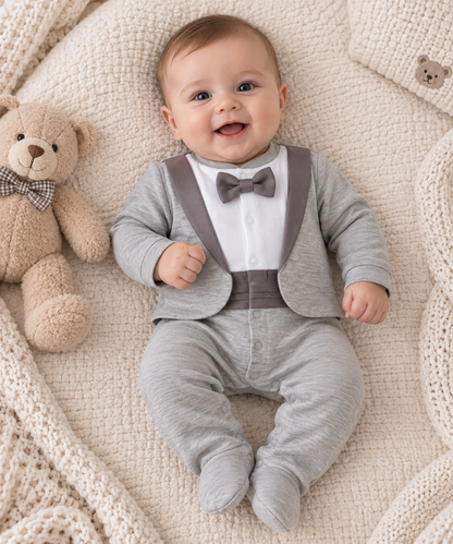 Eleganter Babyjungen-Overall im Anzug-Look | 2 Farben erhältlich
