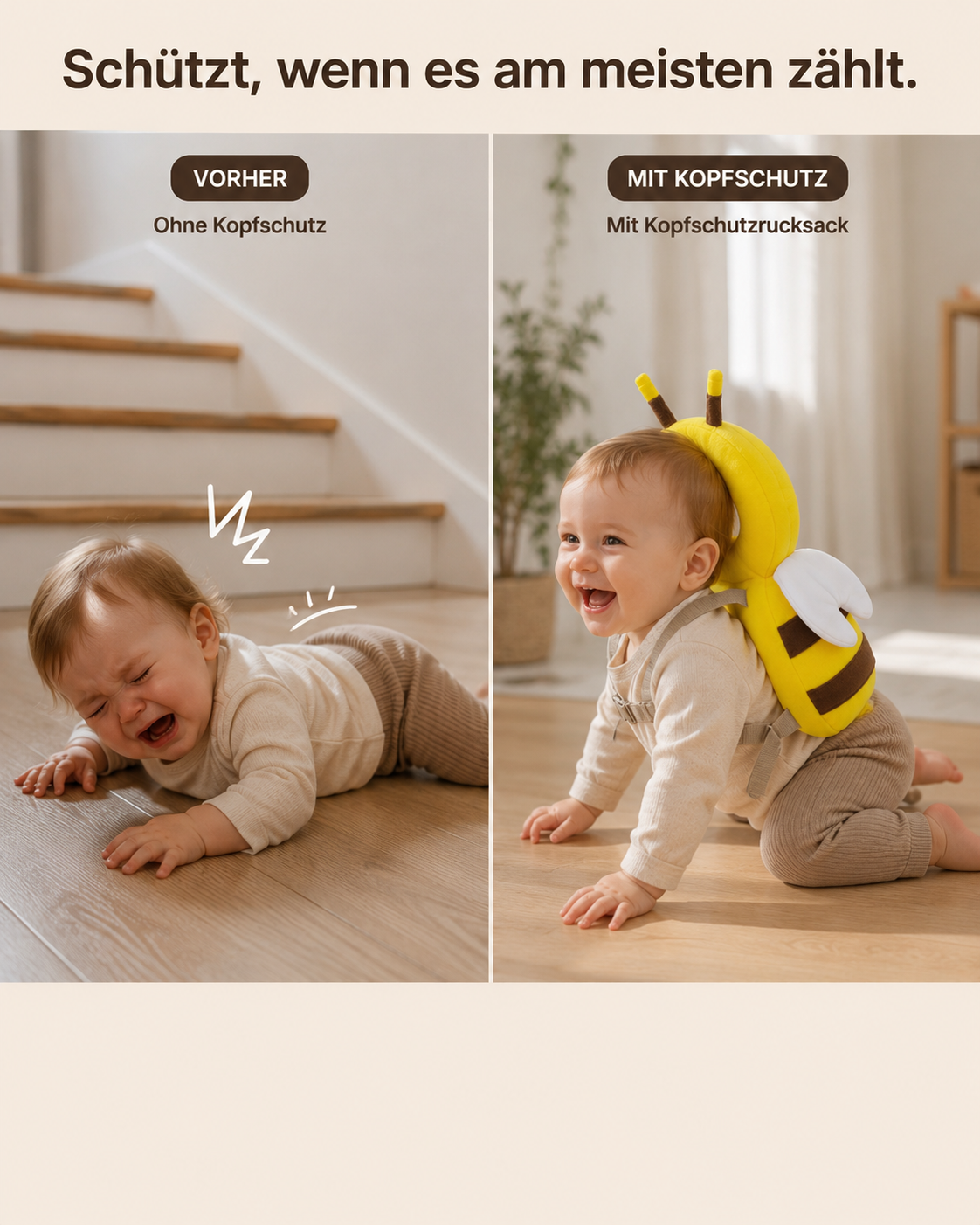 Baby Kopfschutzrucksack Biene