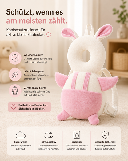 Baby Kopfschutzrucksack Hase