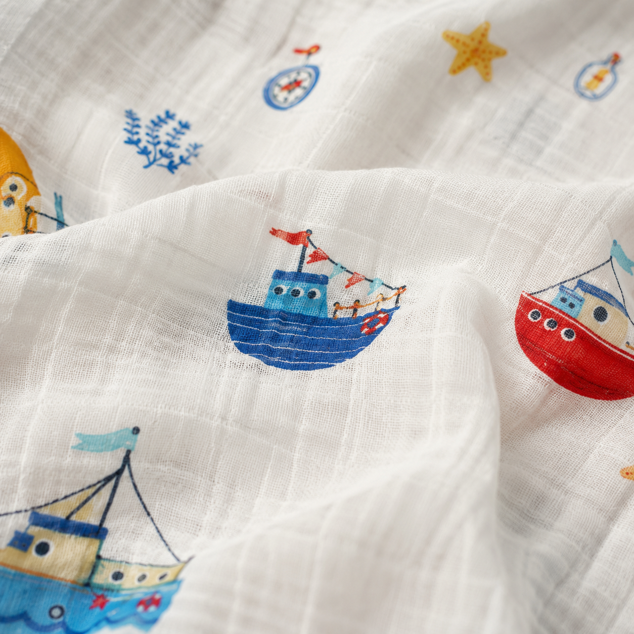 Musselin Decke Boote Meer