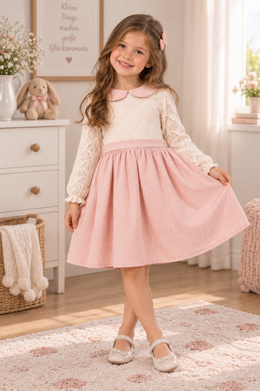 Mädchen Kleid – Festliches Kleid in Creme & Rosé