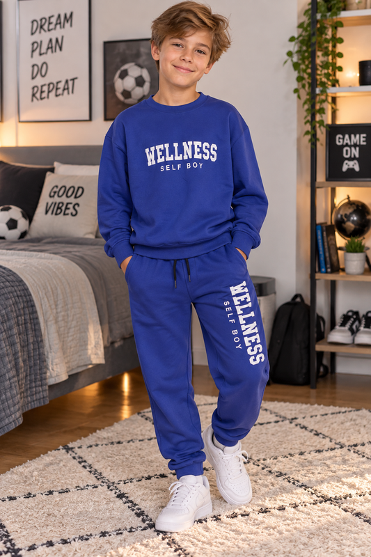 Kinder Trainingsanzug – 2-teiliges Set „Wellness Self Boy“ in Blau