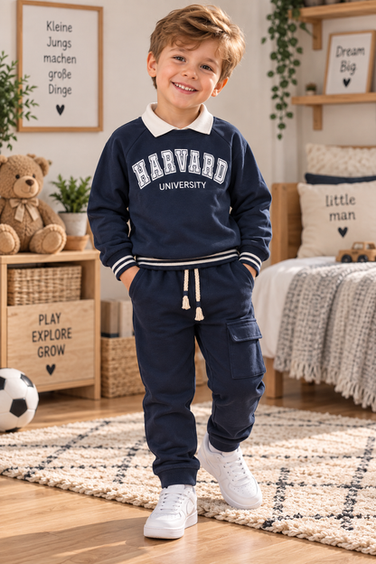 Jungen 2-teiliges Set – Sweatshirt & Hose im College-Stil