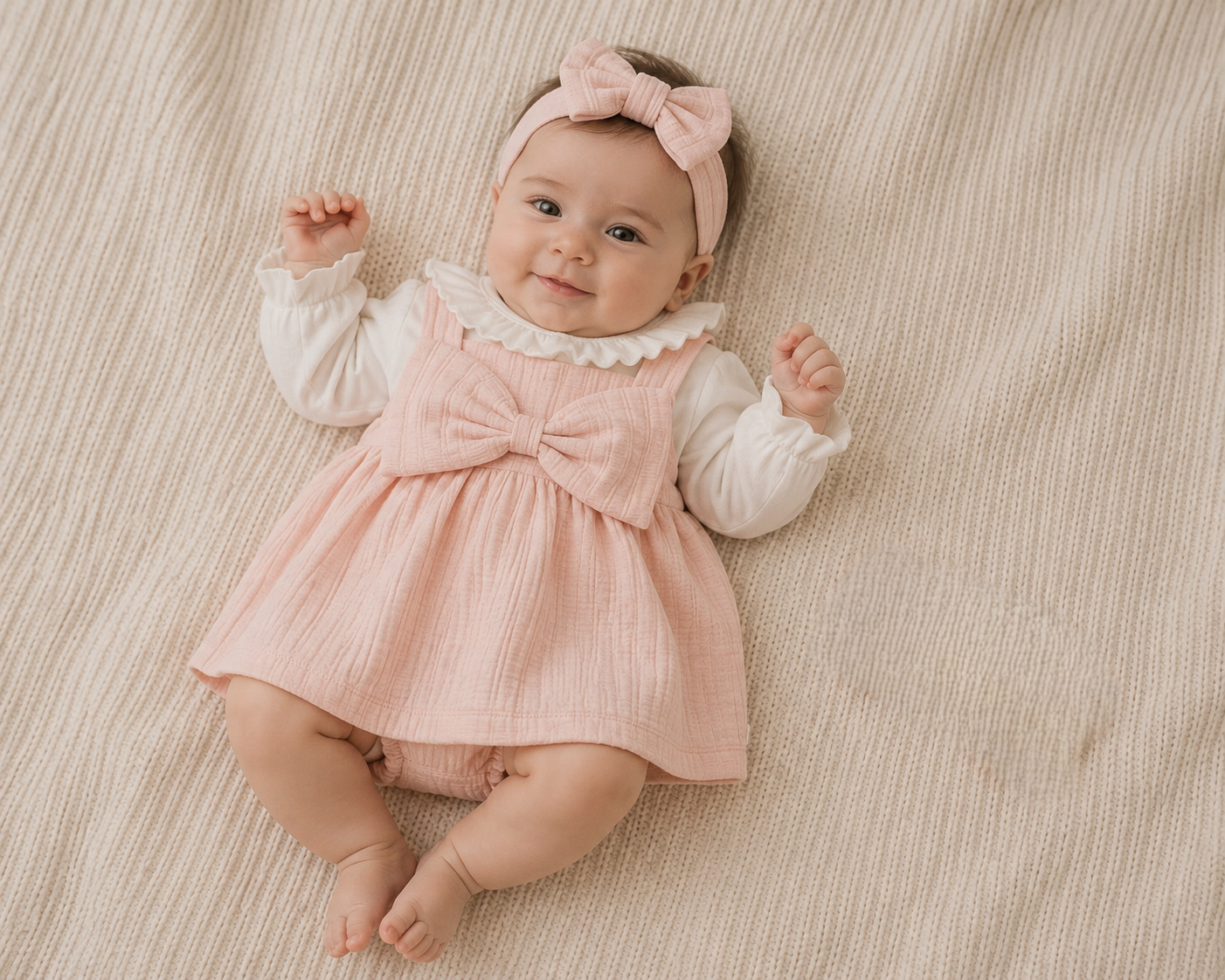 Babykleid Baumwolle Schleife