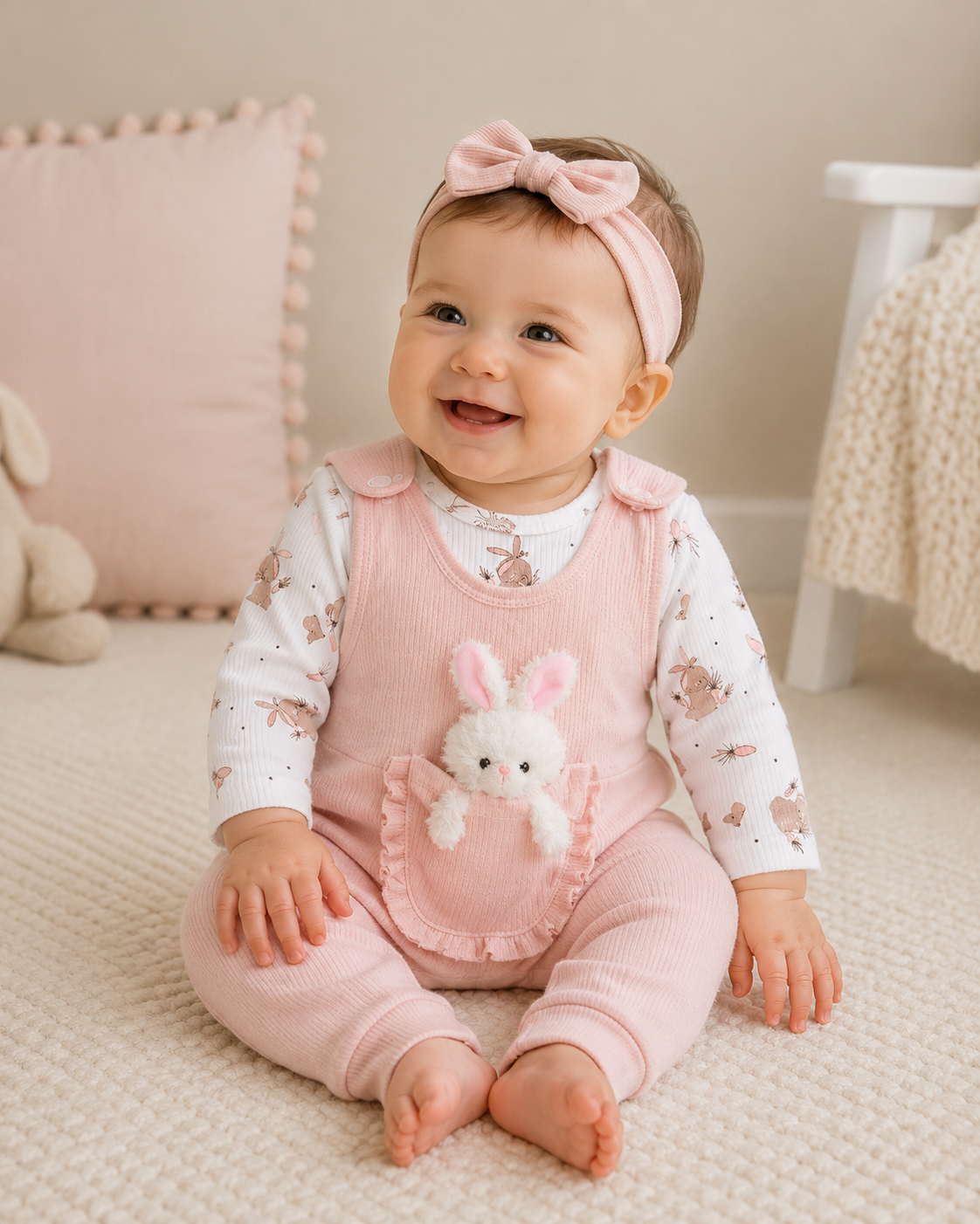 Baby Mädchen Set Hase