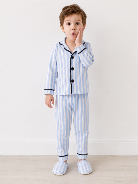 Jungen Pyjama Streifen Schlappen